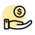 Hand under dollar sign icon